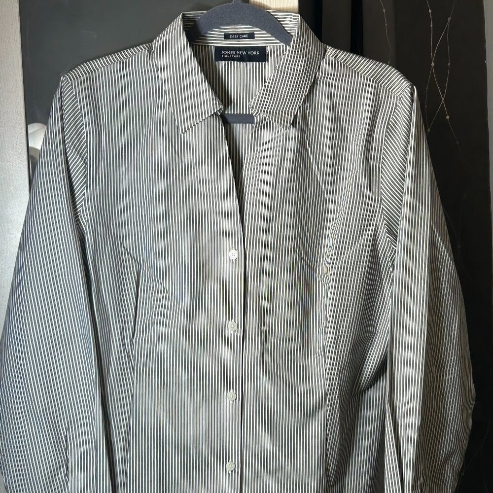 Jones New York Pinstripe Button Down Quiet Luxury
